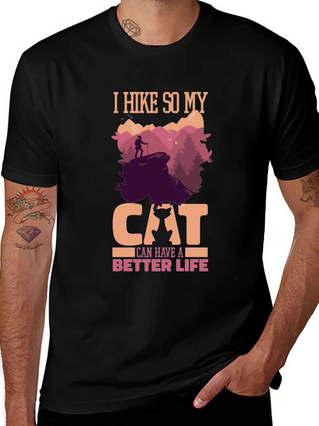 Hiking Cat Lover T-Shirt - Better Life Design