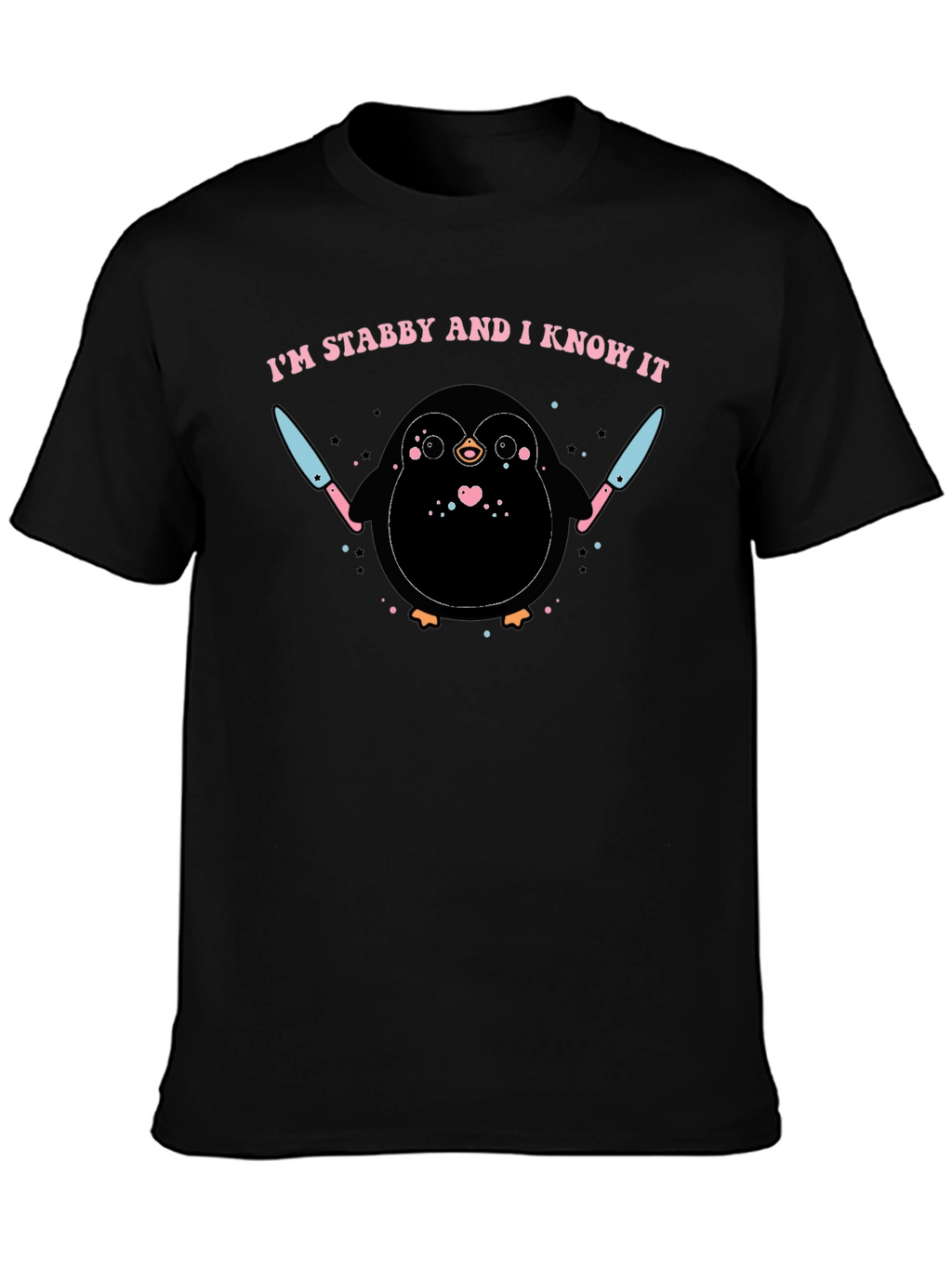 Im Stabby and I Know It Penguin Graphic Tee