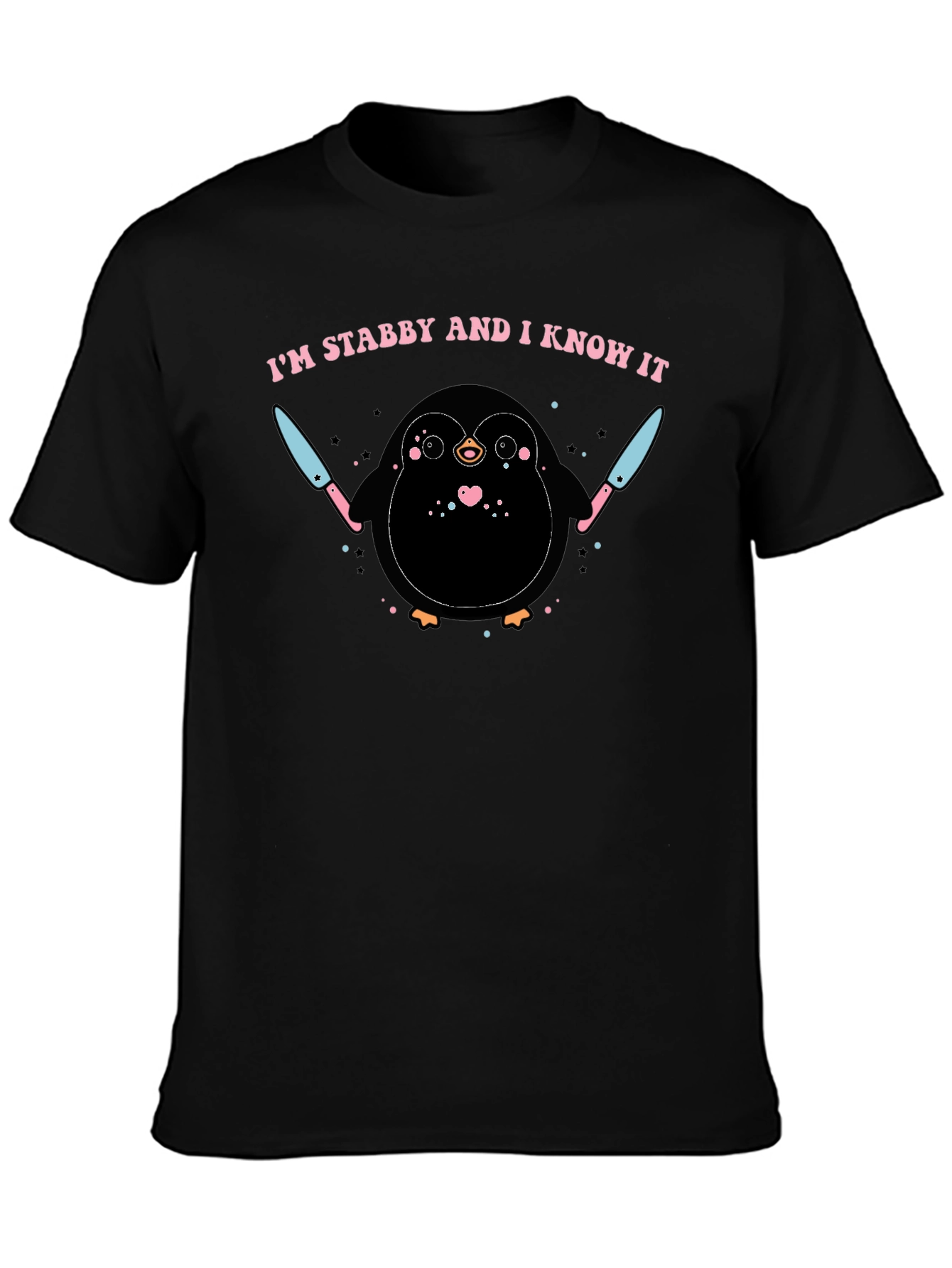 Im Stabby and I Know It Penguin Graphic Tee