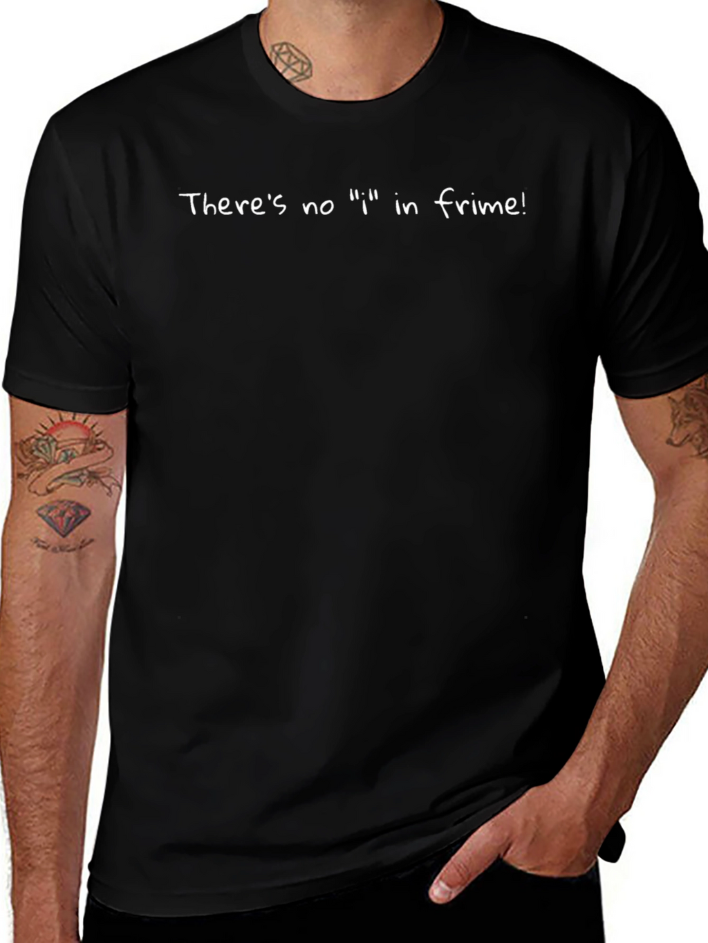 Funny No I in Crime Black T-Shirt