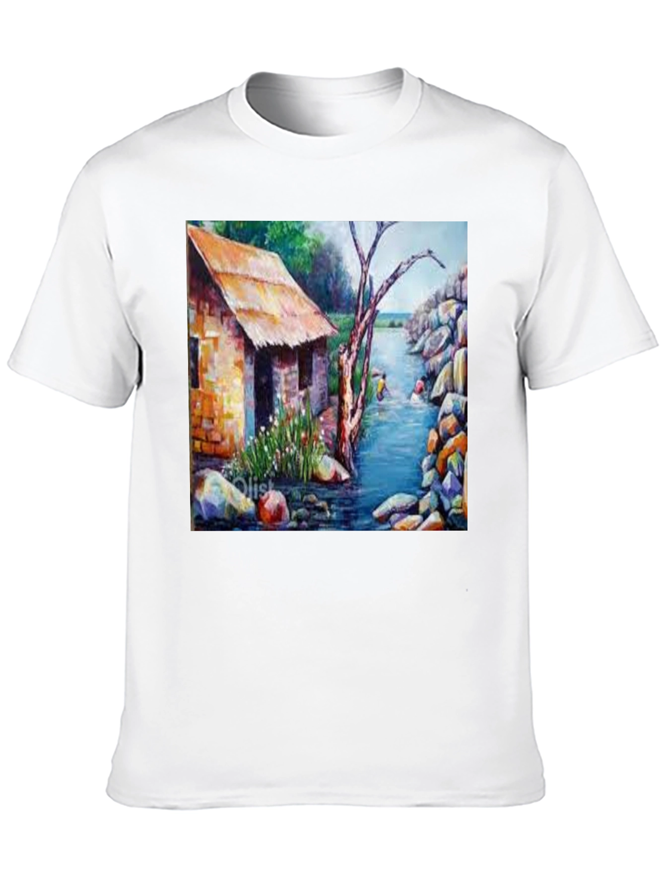 River House Painting Graphic T-Shirt