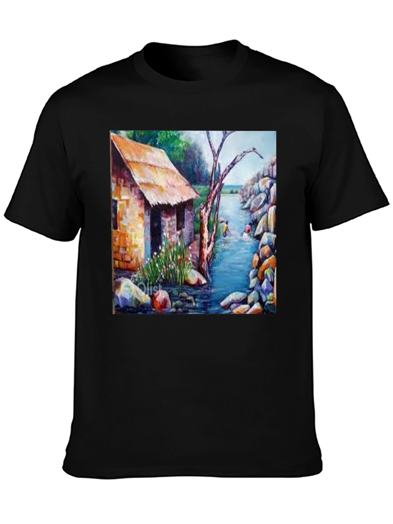River House Painting Graphic T-Shirt