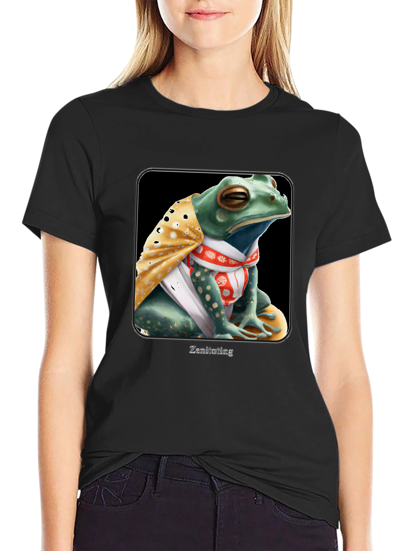 Zen Frog Graphic Tee - Meditating Reptile T-Shirt