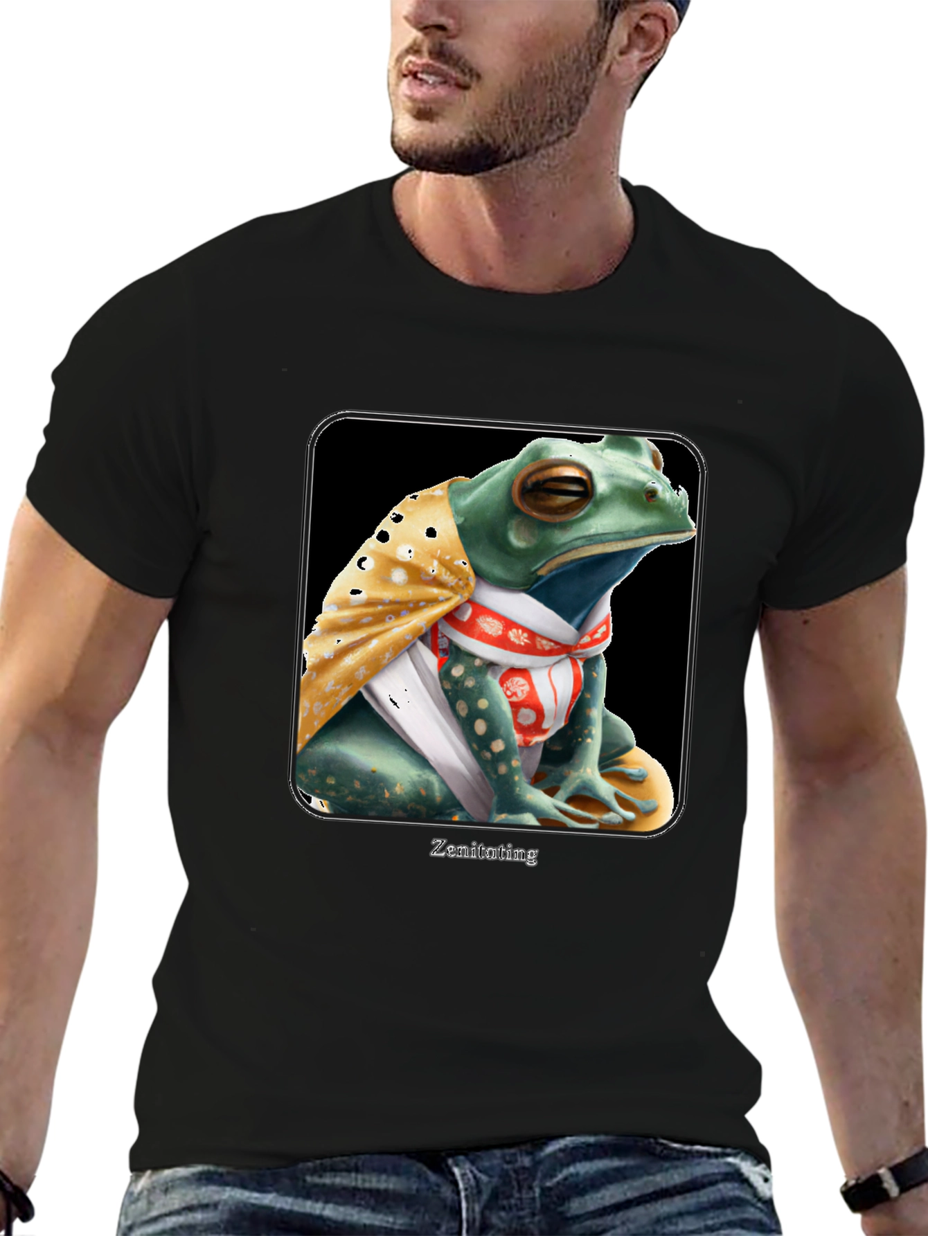 Zen Frog Graphic Tee - Meditating Reptile T-Shirt