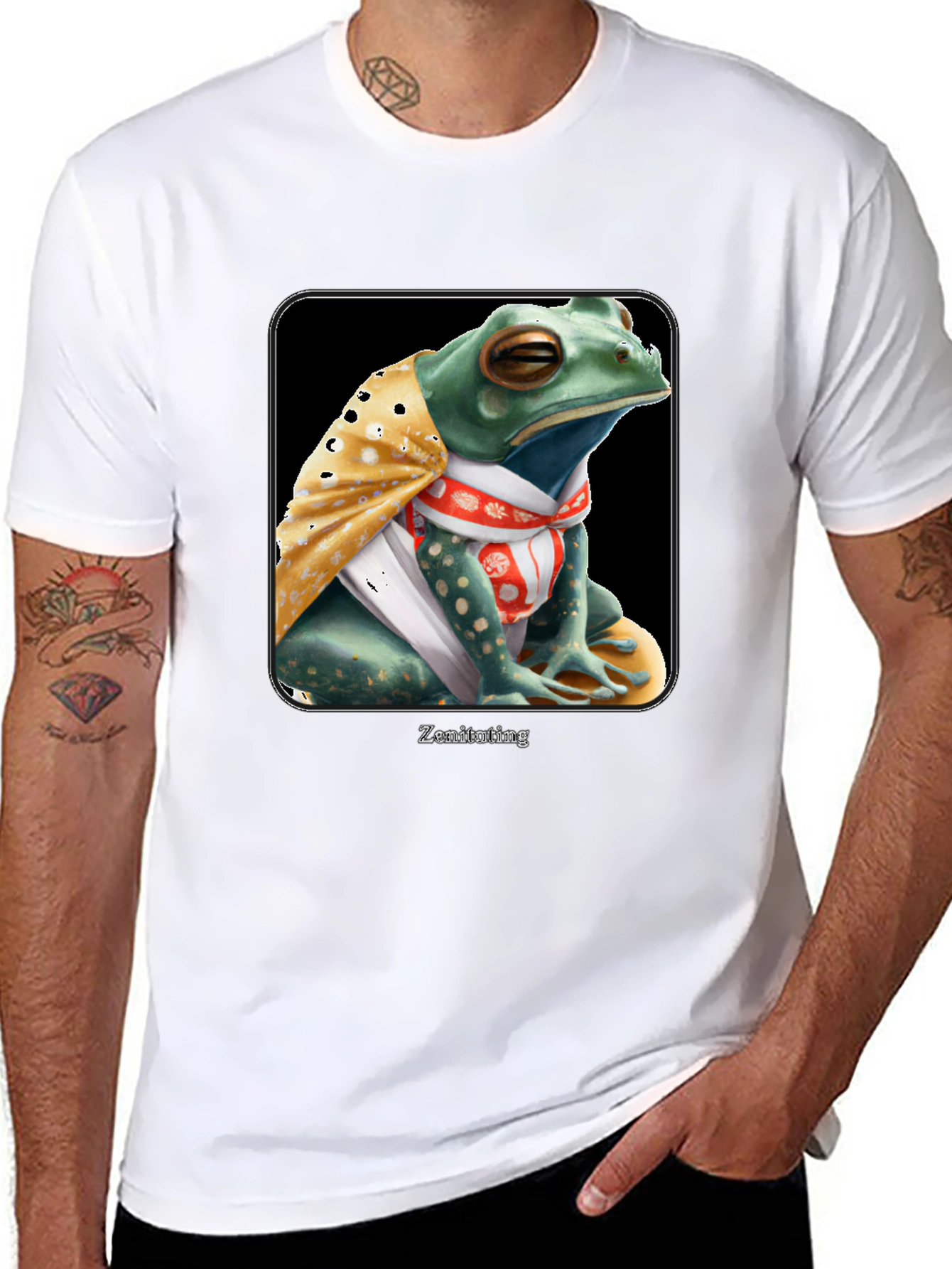Zen Frog Graphic Tee - Meditating Reptile T-Shirt