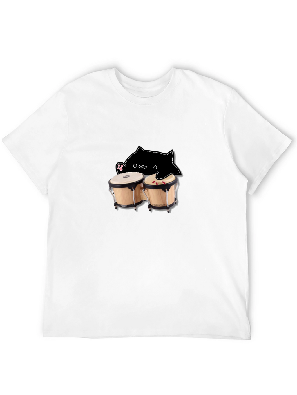 Bongo Cat Black T-Shirt - Musician Humor