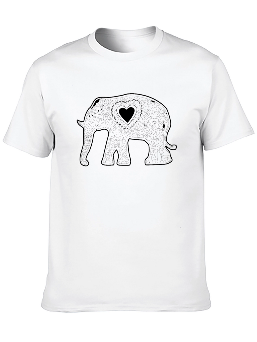Elephant Heart Graphic Tee - Stylish Black T-Shirt