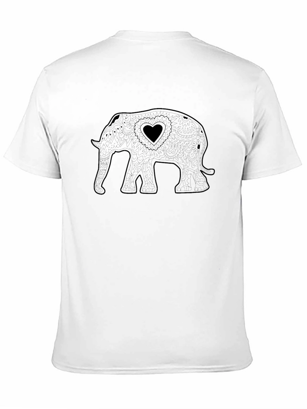 Elephant Heart Graphic Tee - Stylish Black T-Shirt