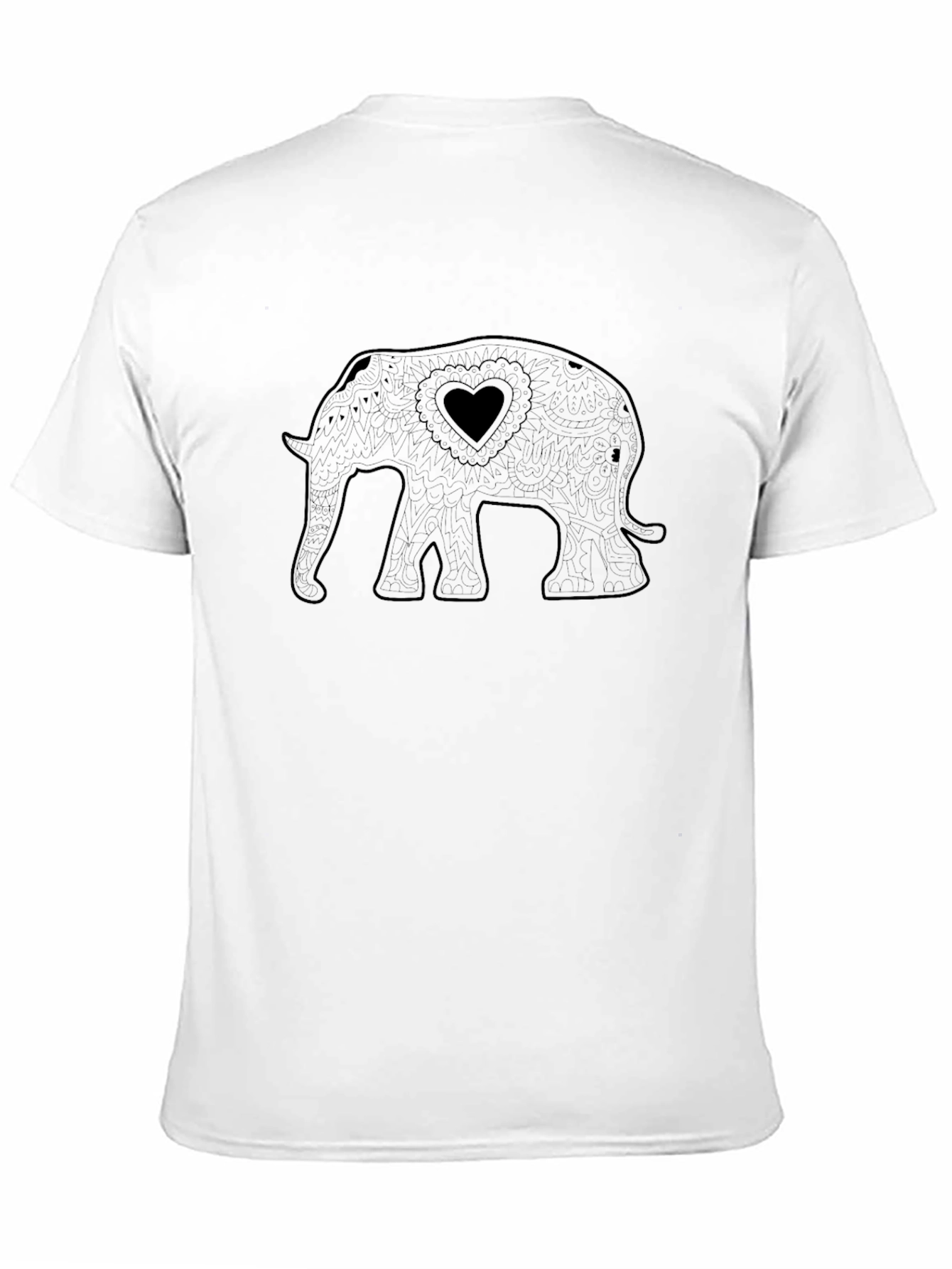 Elephant Heart Graphic Tee - Stylish Black T-Shirt