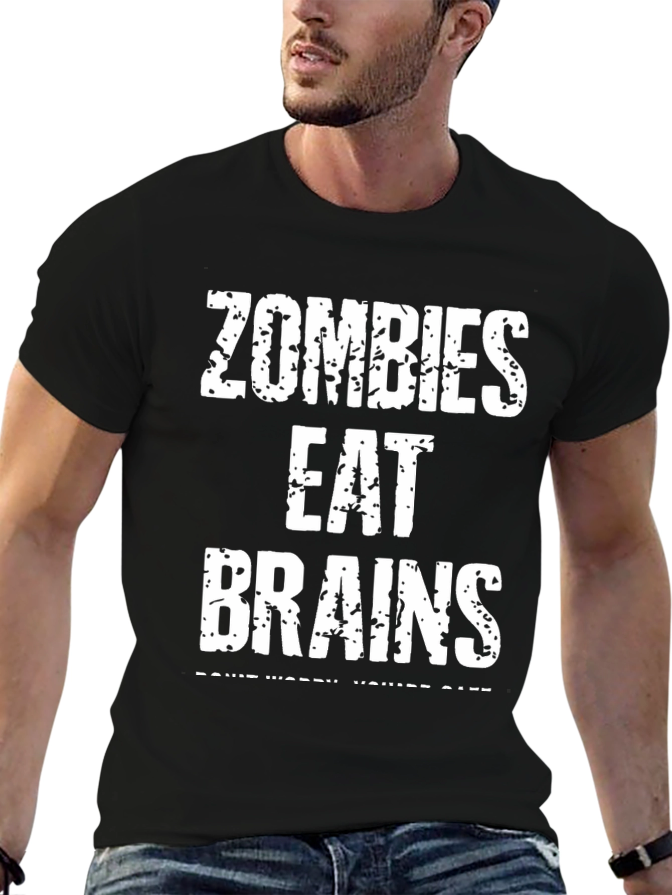 Zombies Eat Brains T-Shirt - Funny Halloween Tee
