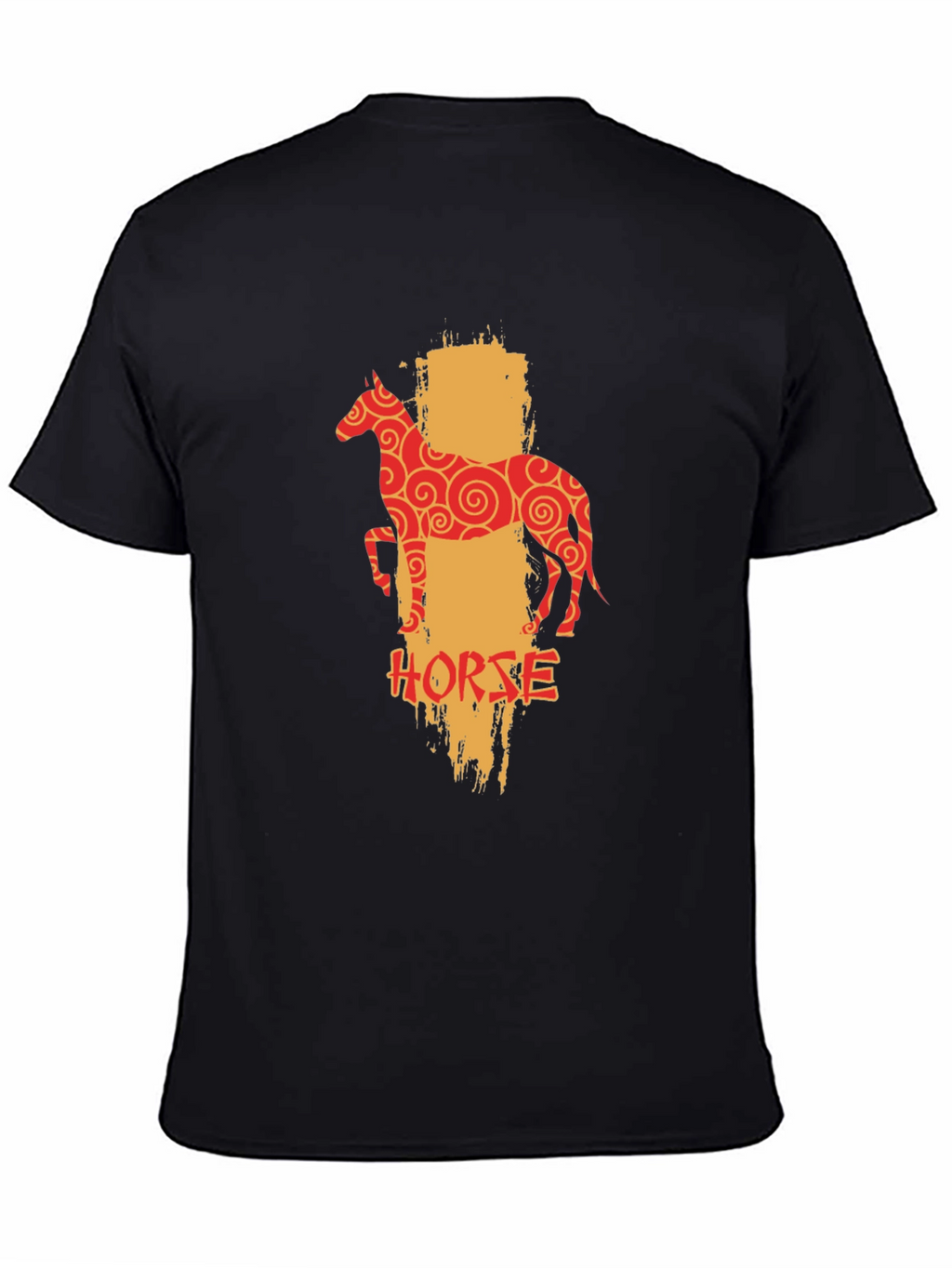 Chinese Zodiac Horse Graphic Tee - Black