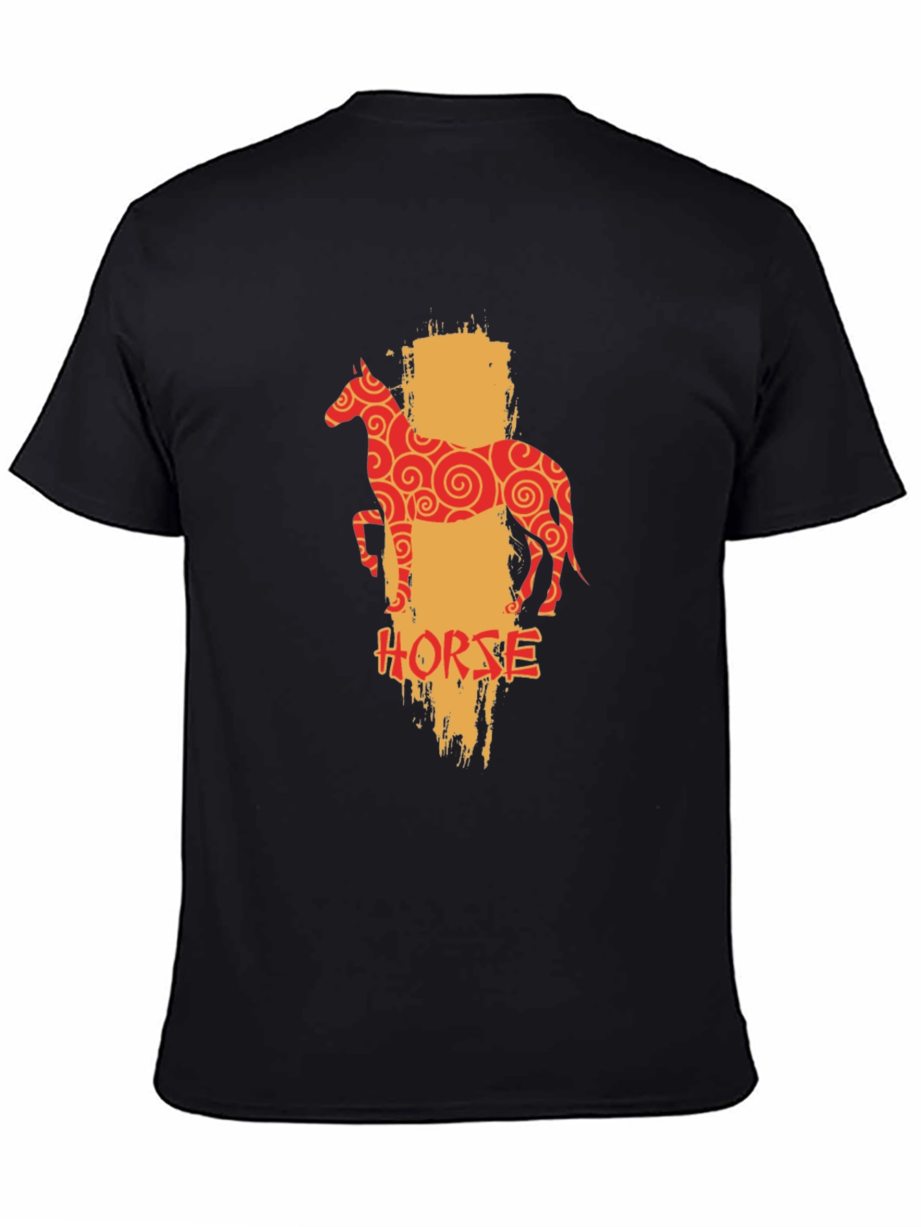 Chinese Zodiac Horse Graphic Tee - Black