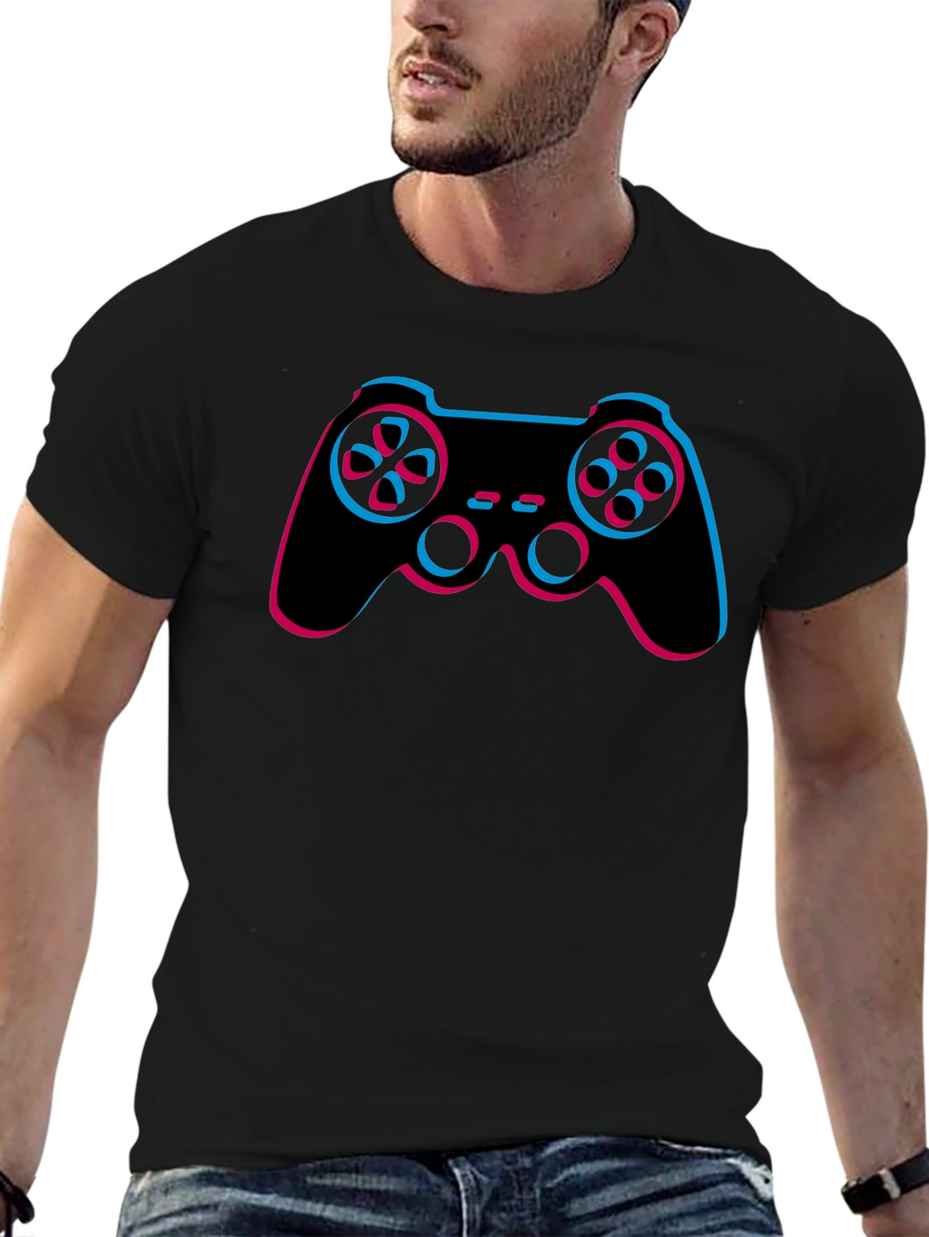 Retro Gamer T-Shirt - Black Controller Design
