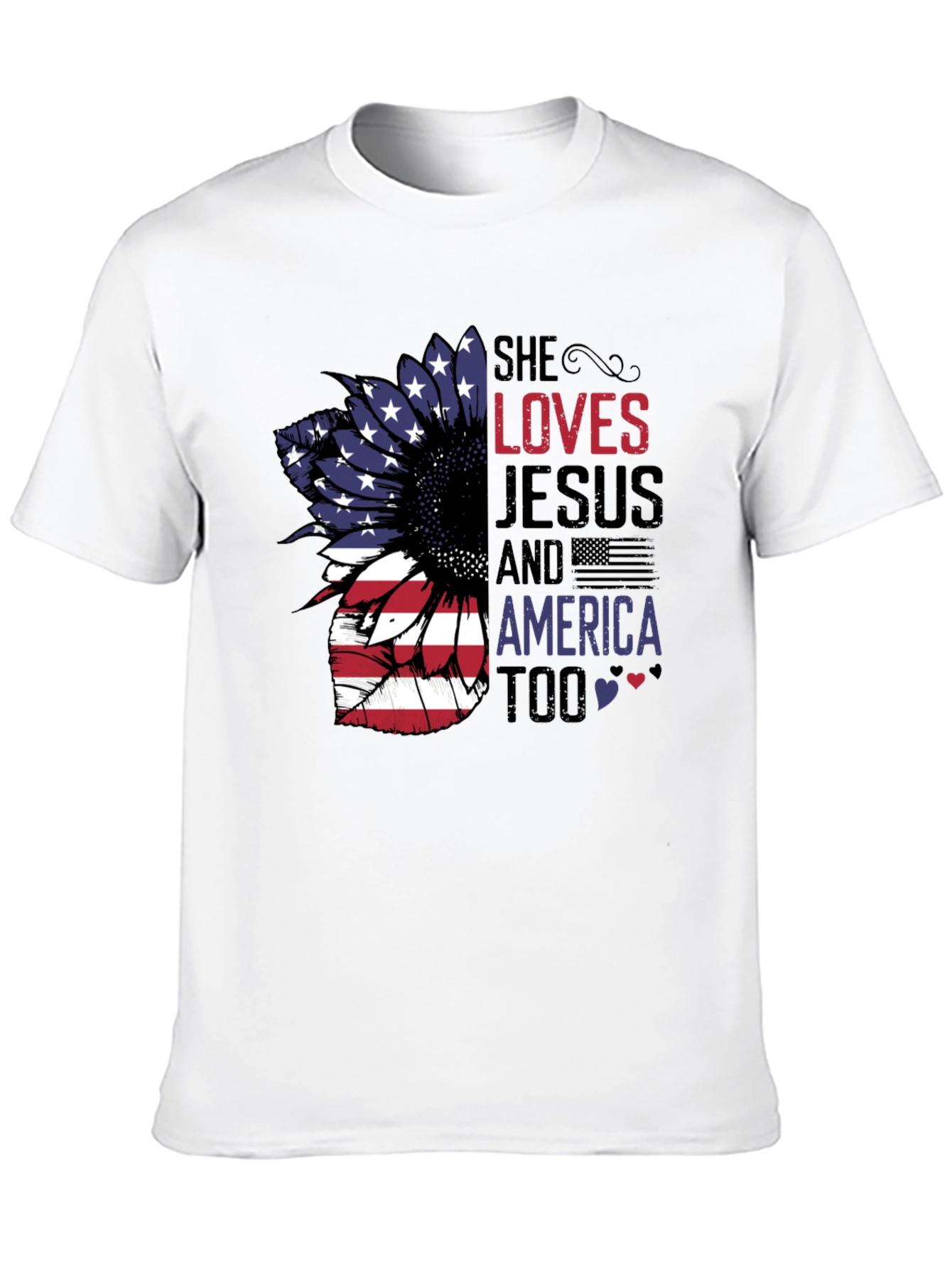 She Loves Jesus & America Too T-Shirt