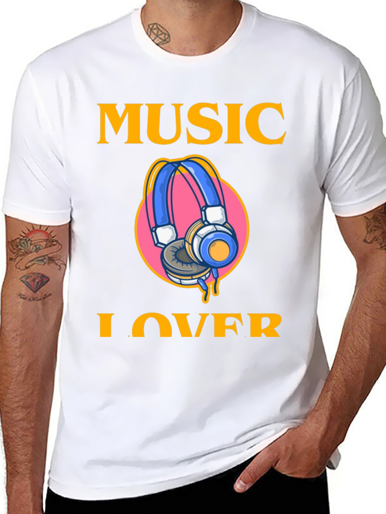 Music Lover Graphic Tee - Black Cotton T-Shirt