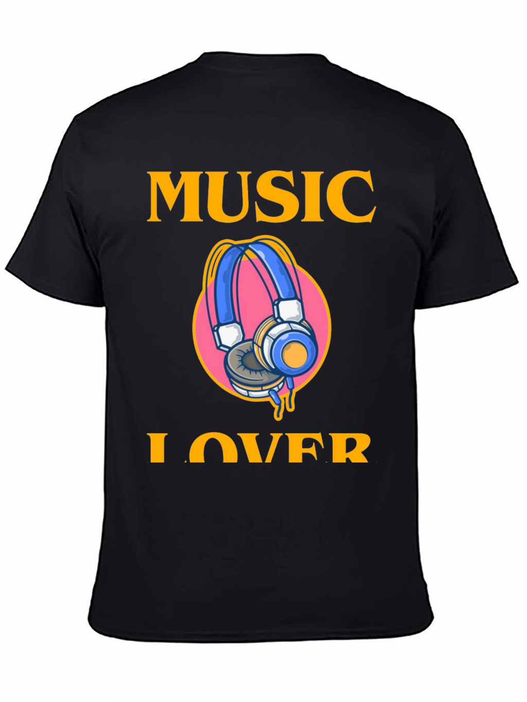 Music Lover Graphic Tee - Black Cotton T-Shirt