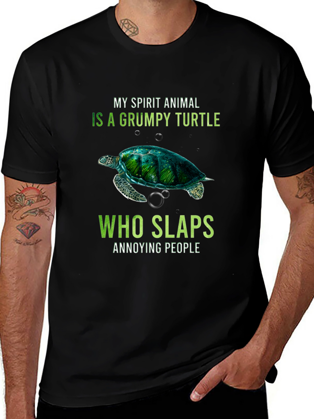Grumpy Turtle Slaps Annoying People T-Shirt