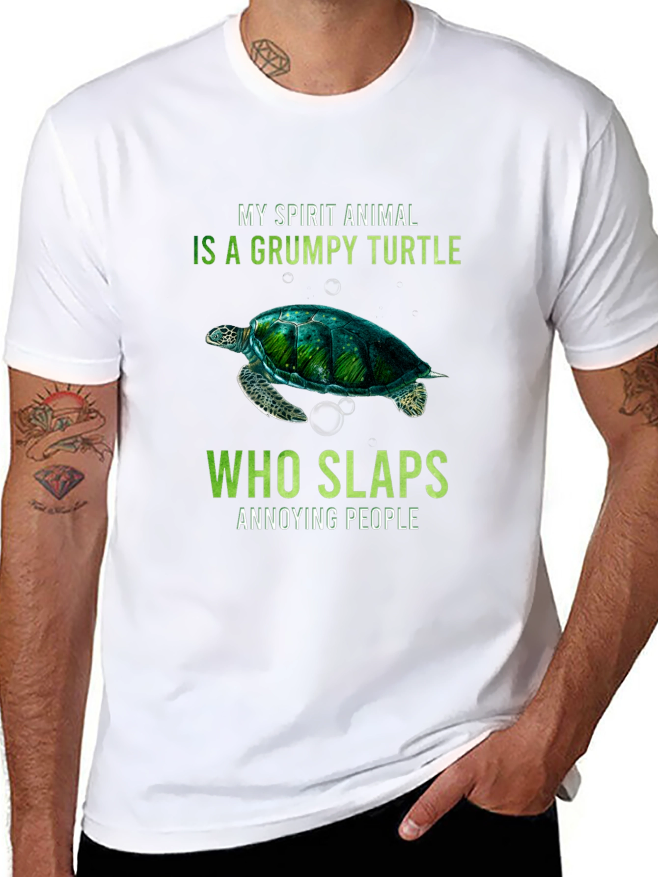 Grumpy Turtle Slaps Annoying People T-Shirt