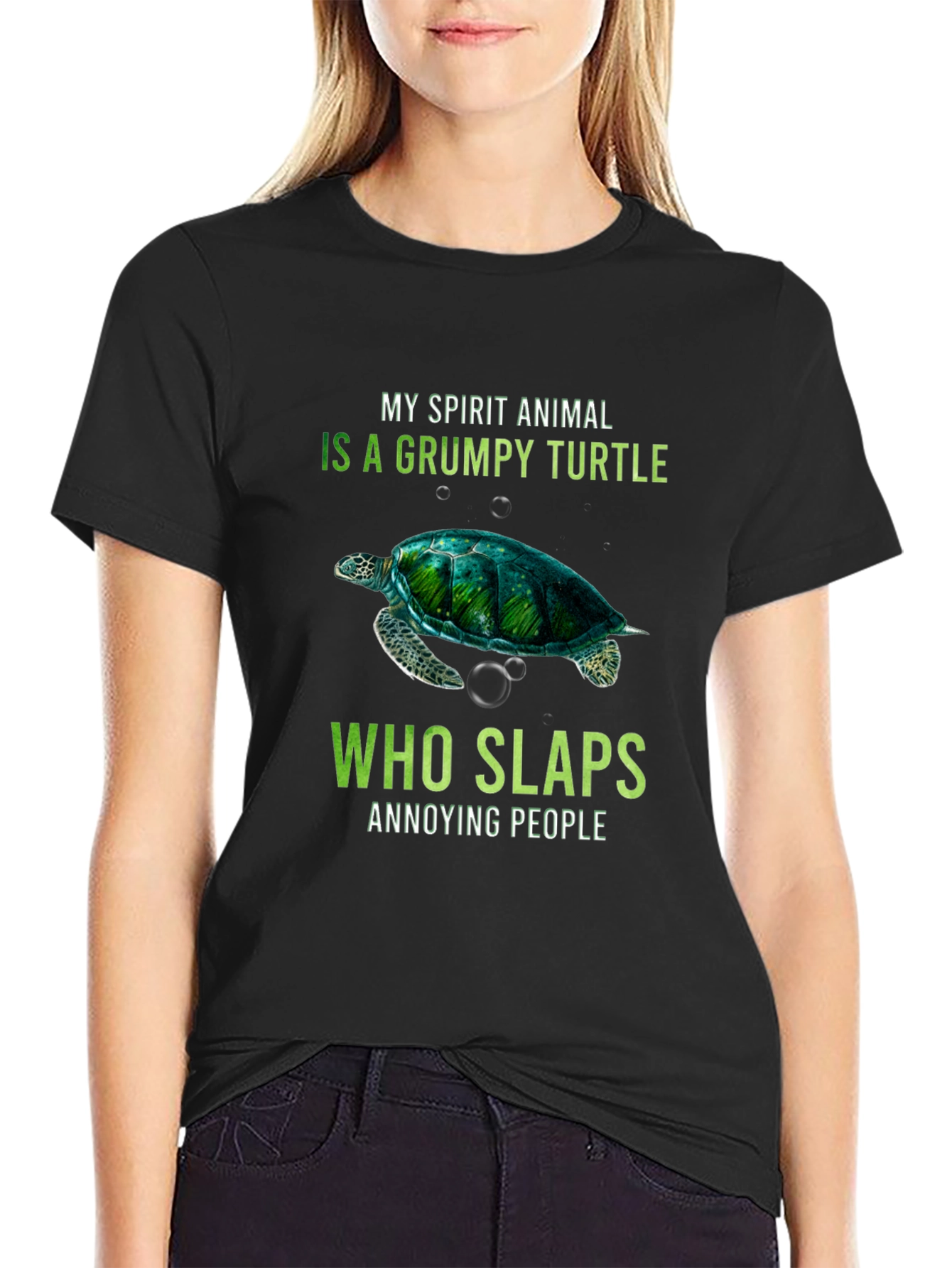 Grumpy Turtle Slaps Annoying People T-Shirt