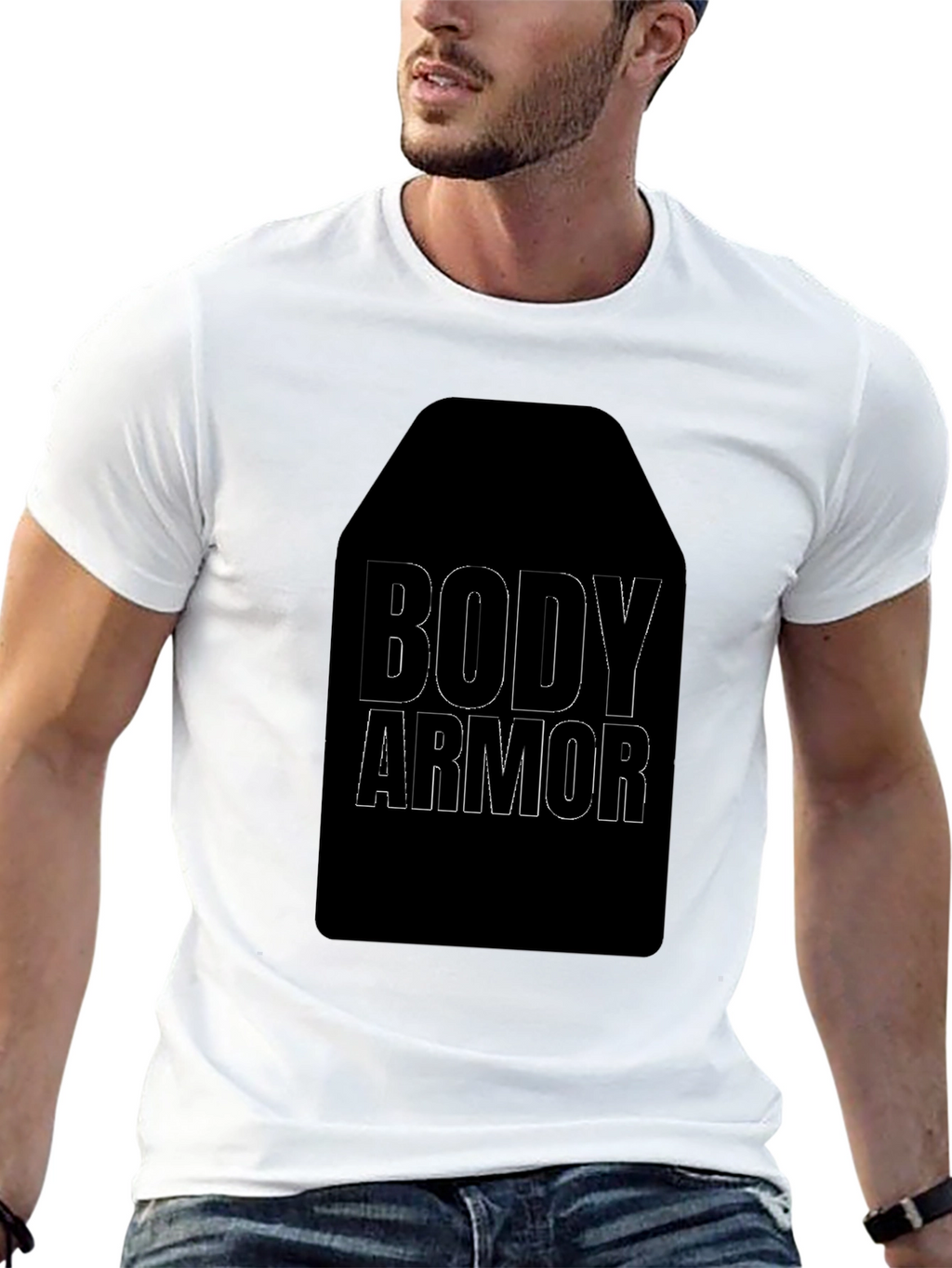 Body Armor Graphic Tee - Black Cotton T-Shirt