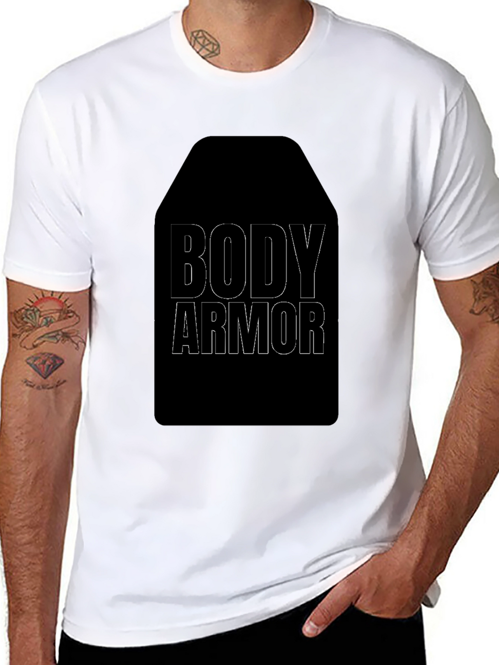 Body Armor Graphic Tee - Black Cotton T-Shirt