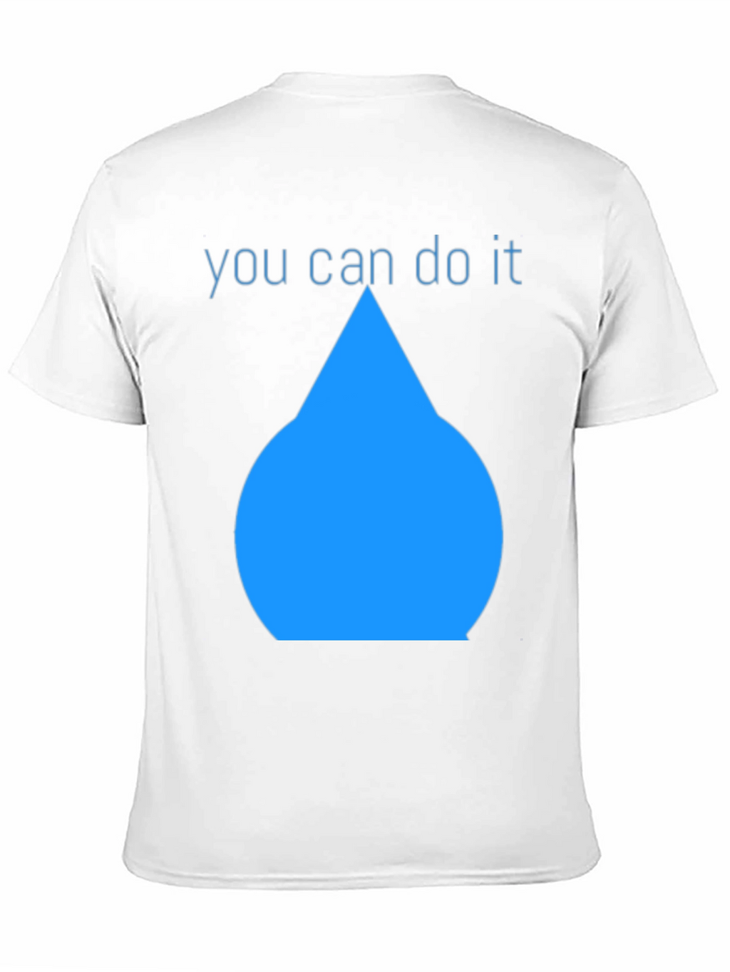 Inspirational Blue Drop Graphic Black T-Shirt