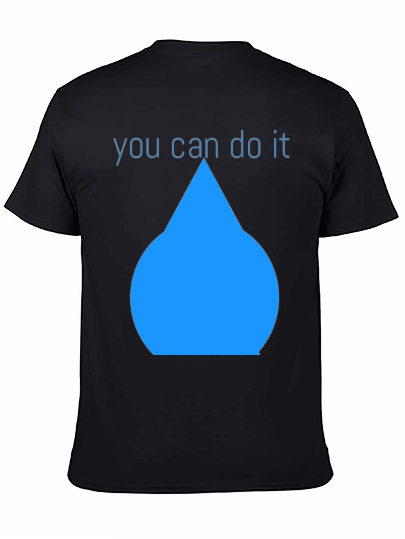 Inspirational Blue Drop Graphic Black T-Shirt
