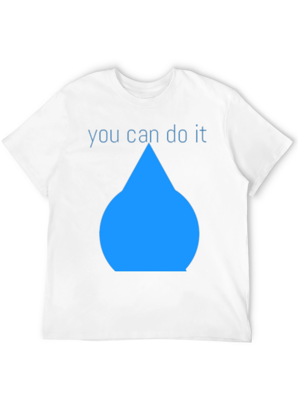Inspirational Blue Drop Graphic Black T-Shirt
