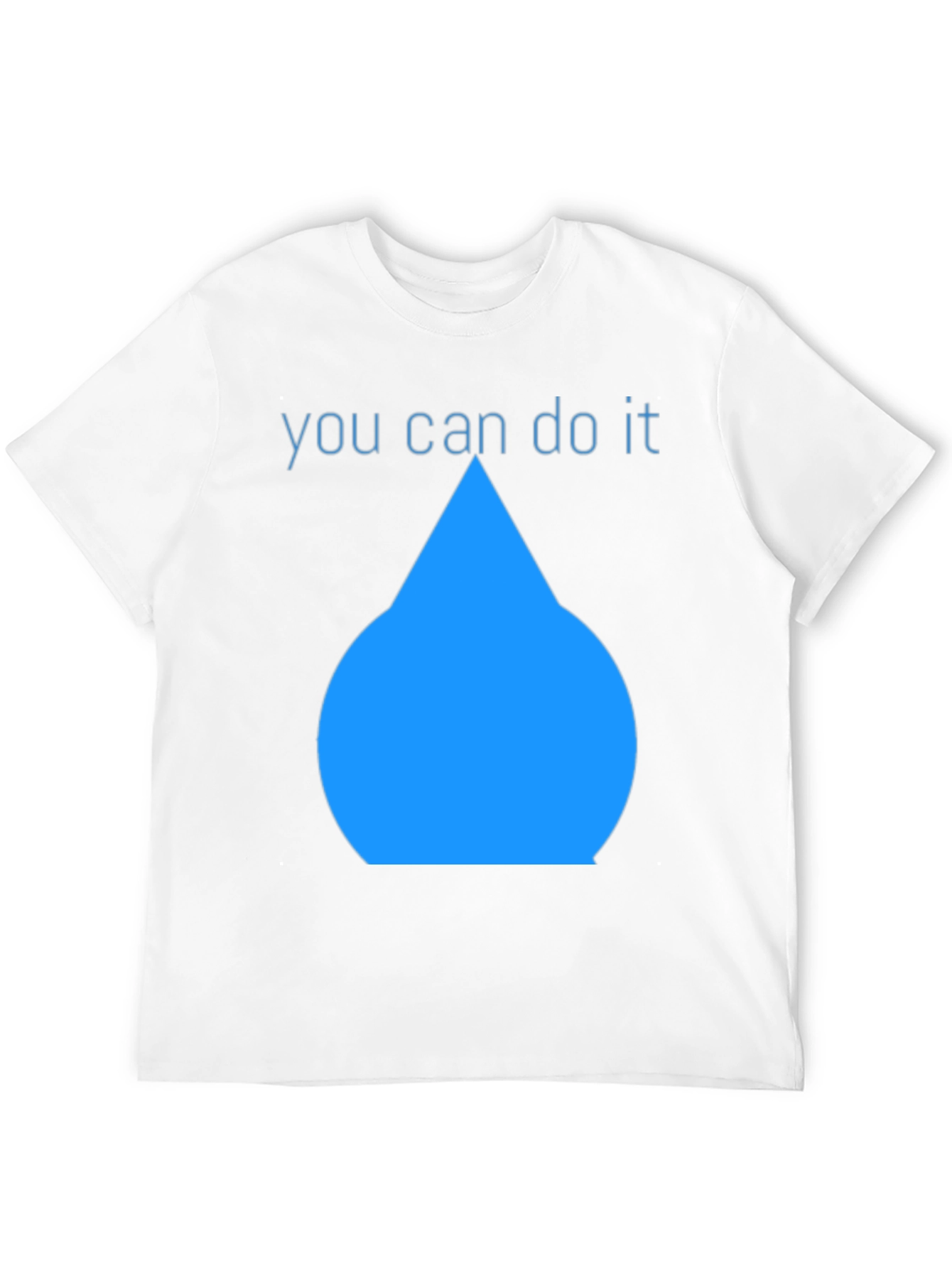 Inspirational Blue Drop Graphic Black T-Shirt