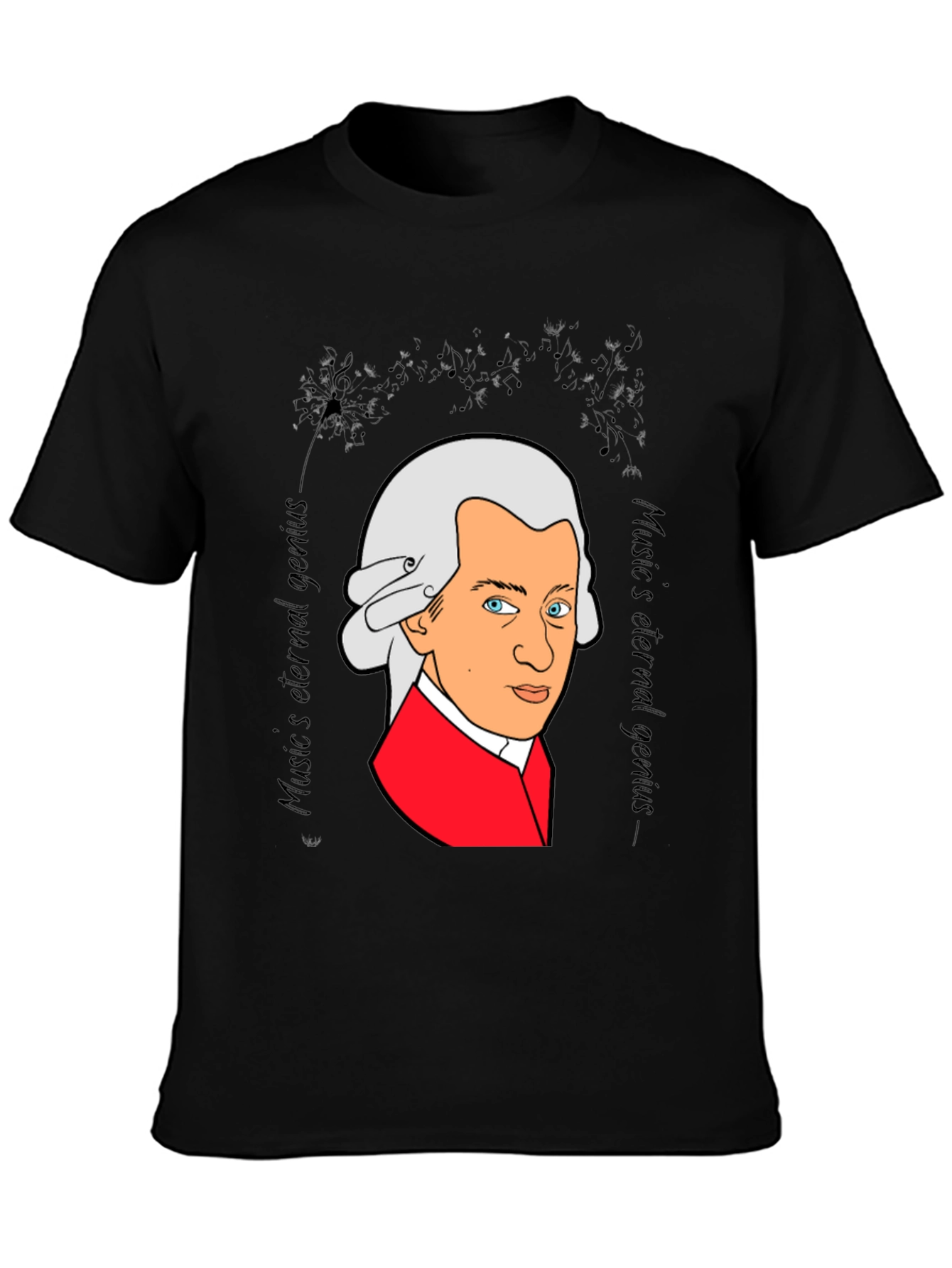 Mozart Music Genius Black T-Shirt