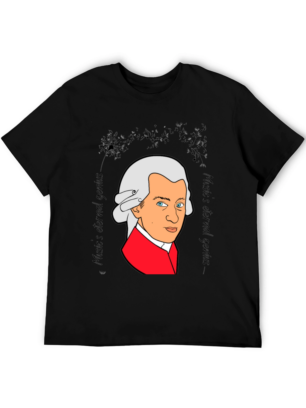 Mozart Music Genius Black T-Shirt