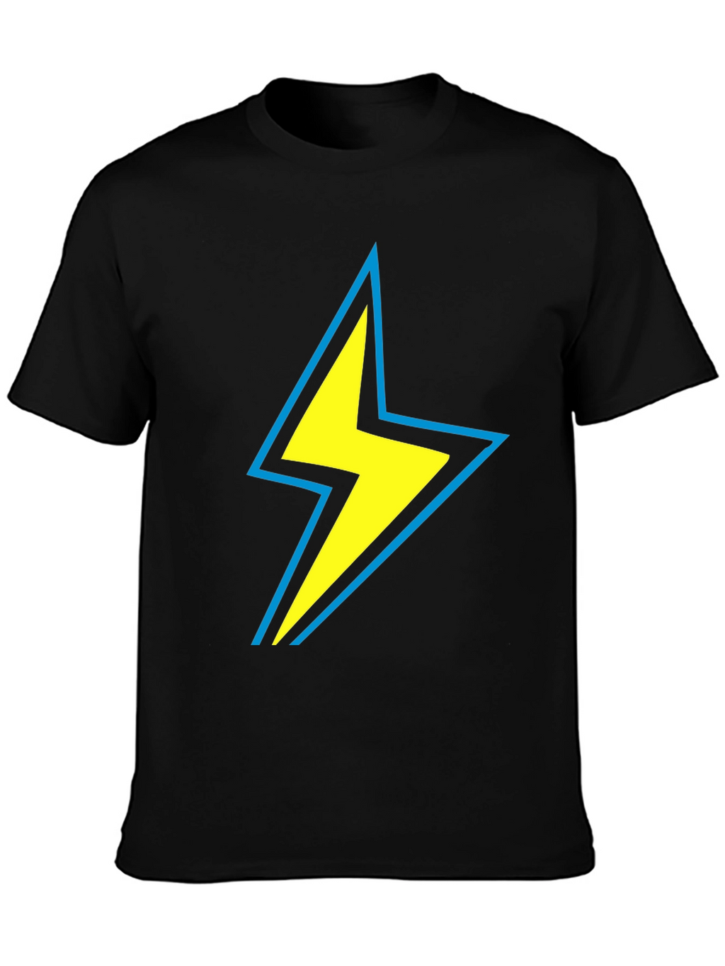Lightning Bolt Graphic Tee - Black Cotton Comfort