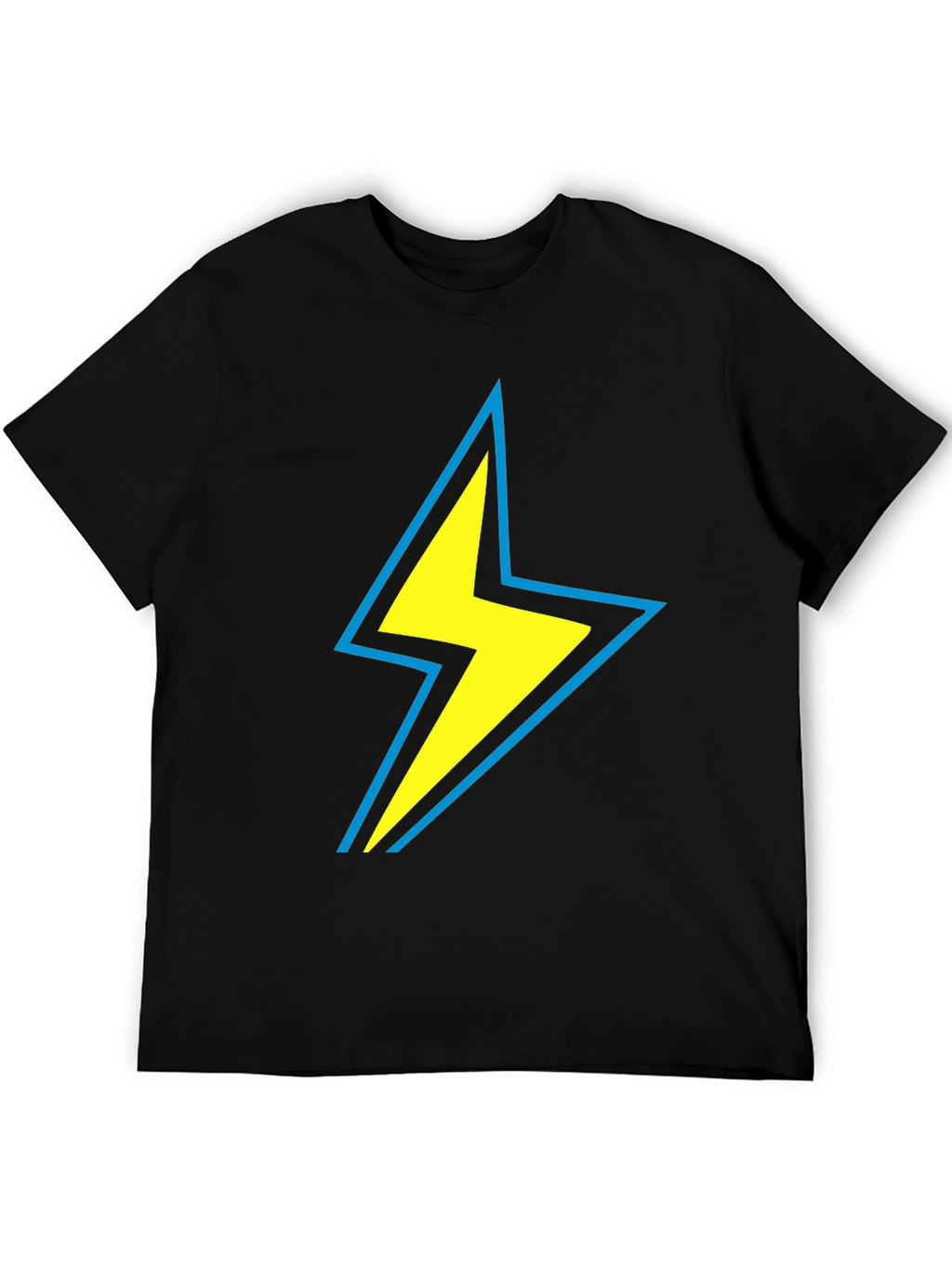 Lightning Bolt Graphic Tee - Black Cotton Comfort