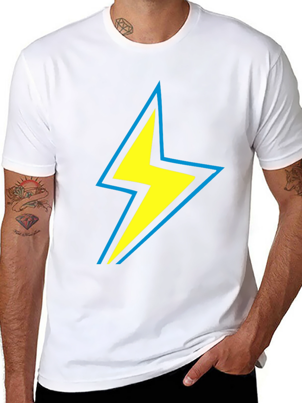 Lightning Bolt Graphic Tee - Black Cotton Comfort