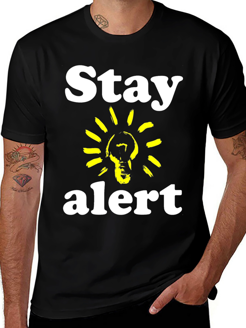 Stay Alert T-Shirt - Lightbulb Graphic Tee