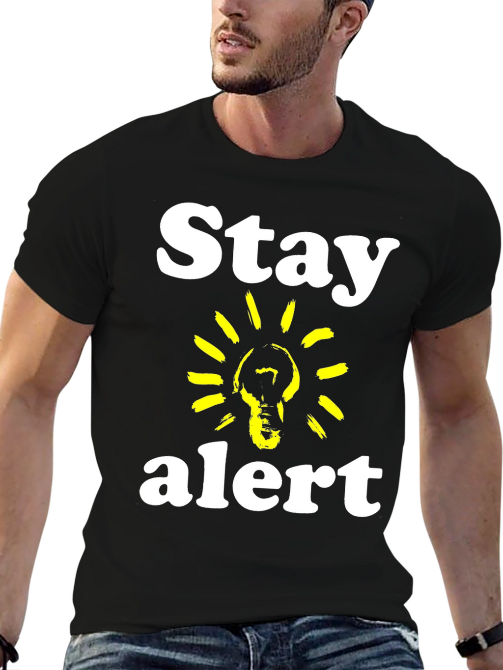 Stay Alert T-Shirt - Lightbulb Graphic Tee