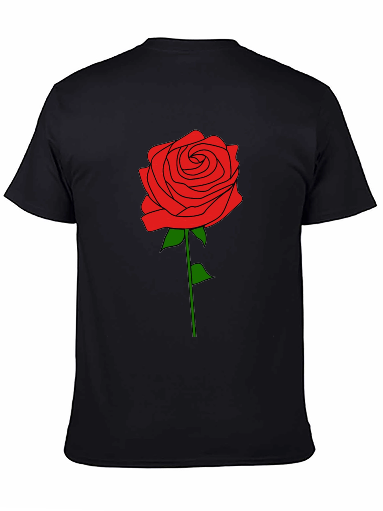 Rose Graphic T-Shirt - Black Cotton Tee