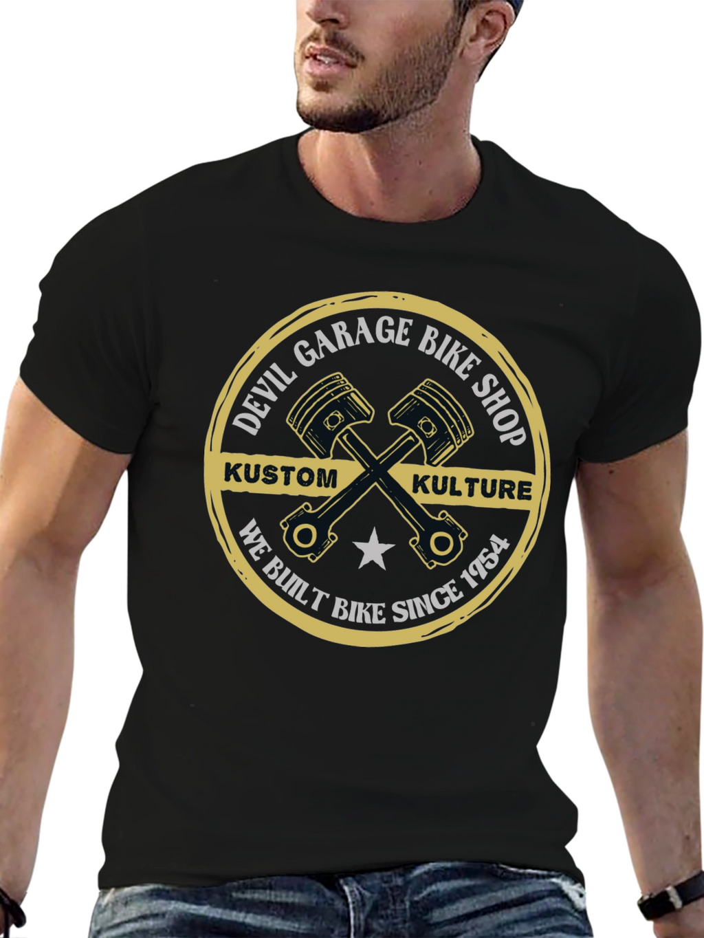 Devil Garage Bike Shop Kustom Kulture T-Shirt