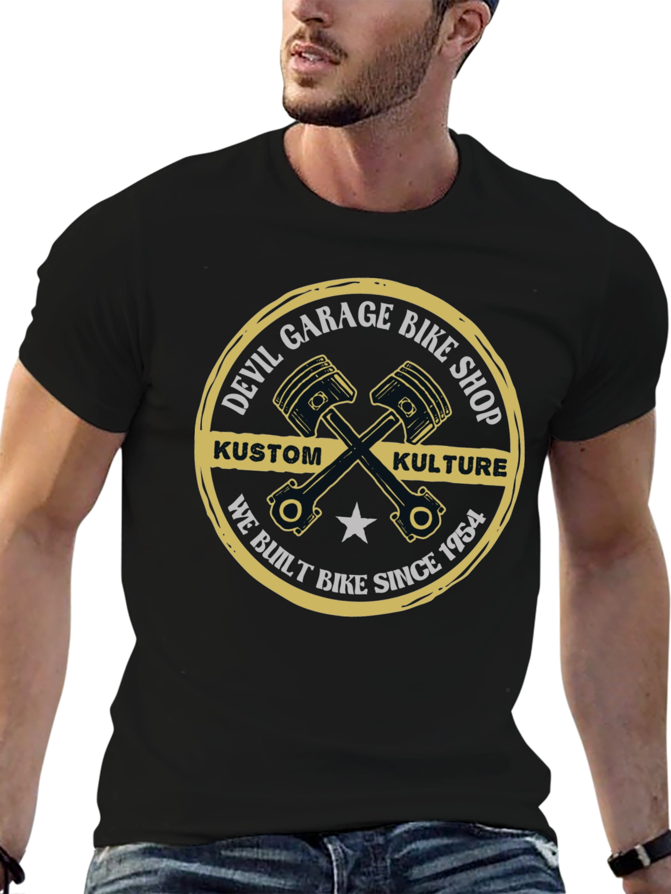 Devil Garage Bike Shop Kustom Kulture T-Shirt