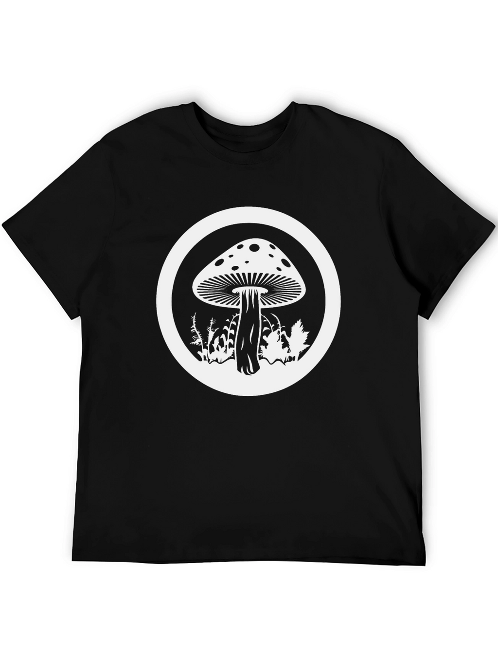 Mushroom Circle Graphic Tee - Unisex Black T-Shirt