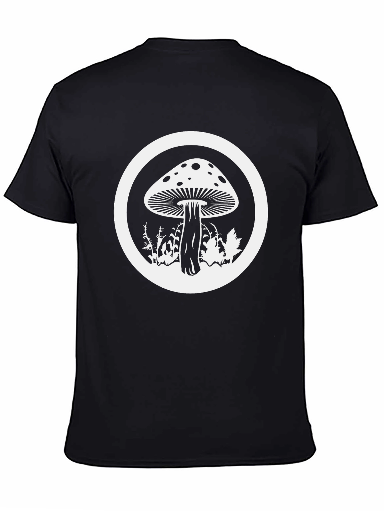 Mushroom Circle Graphic Tee - Unisex Black T-Shirt