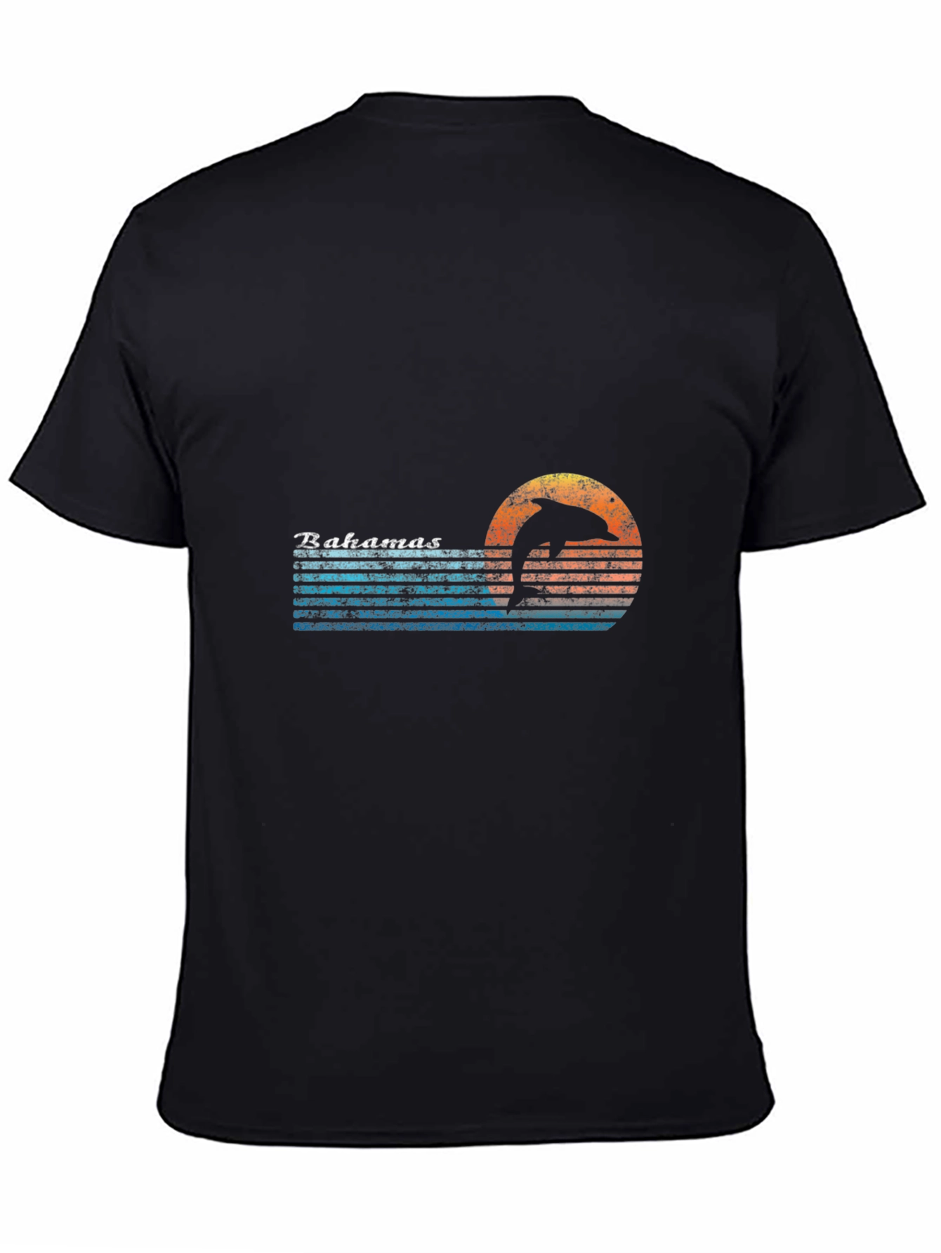 Bahamas Dolphin Retro Style Graphic T-Shirt