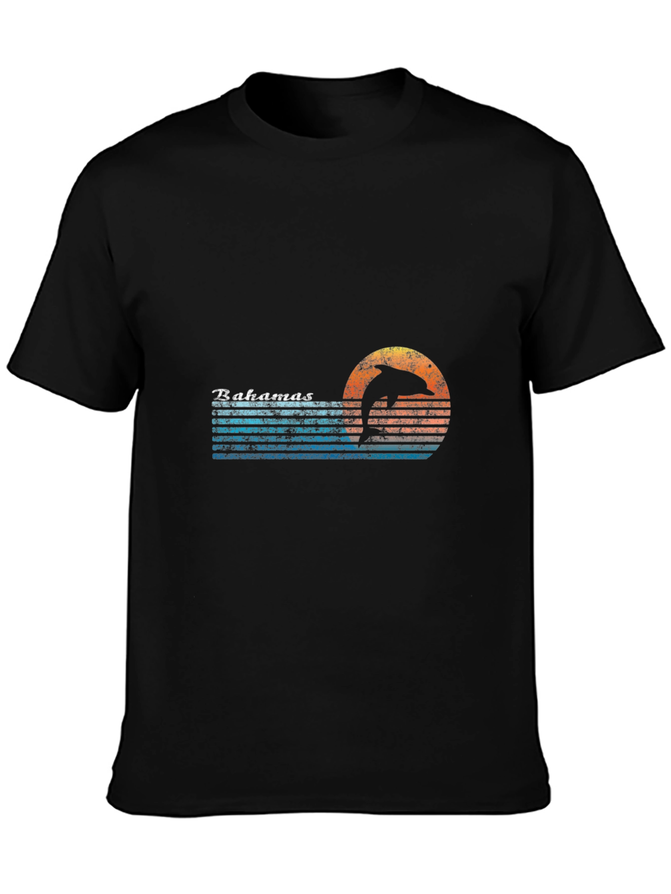 Bahamas Dolphin Retro Style Graphic T-Shirt