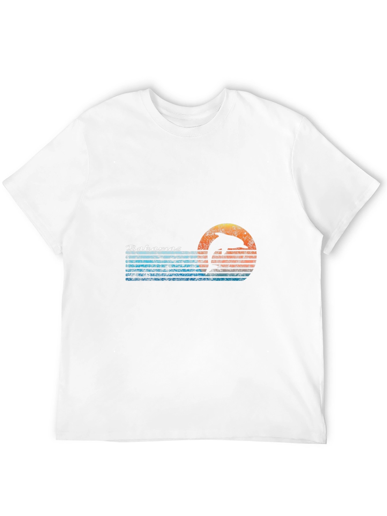 Bahamas Dolphin Retro Style Graphic T-Shirt