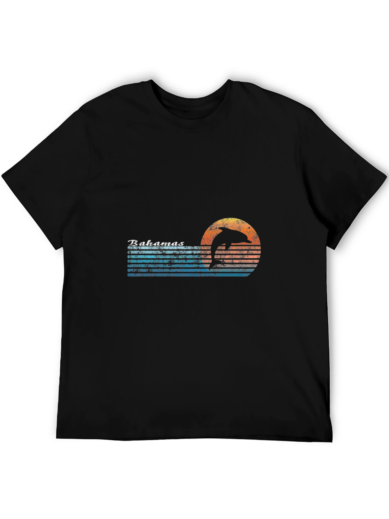Bahamas Dolphin Retro Style Graphic T-Shirt