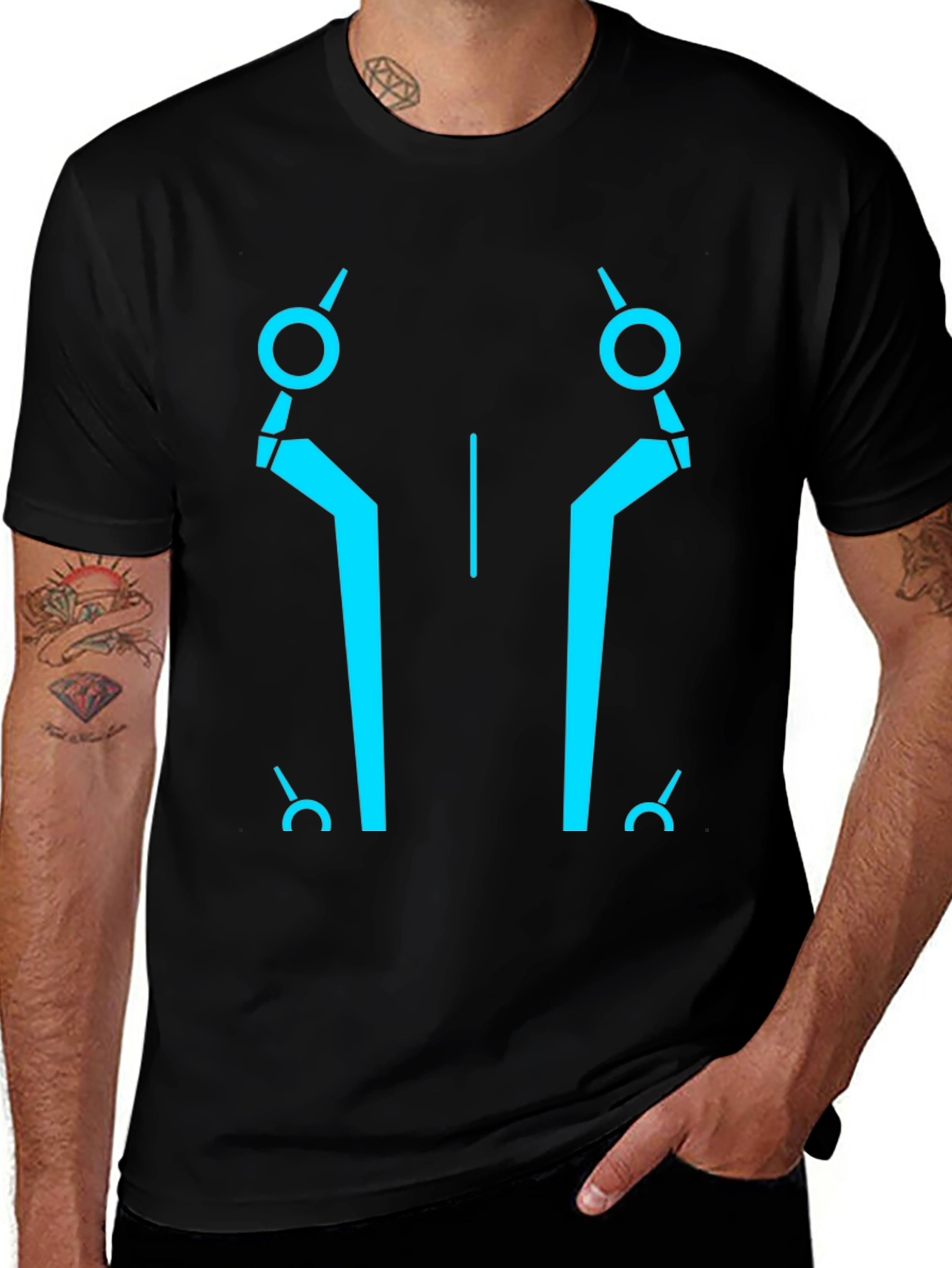 Tron Inspired Graphic Tee - Black