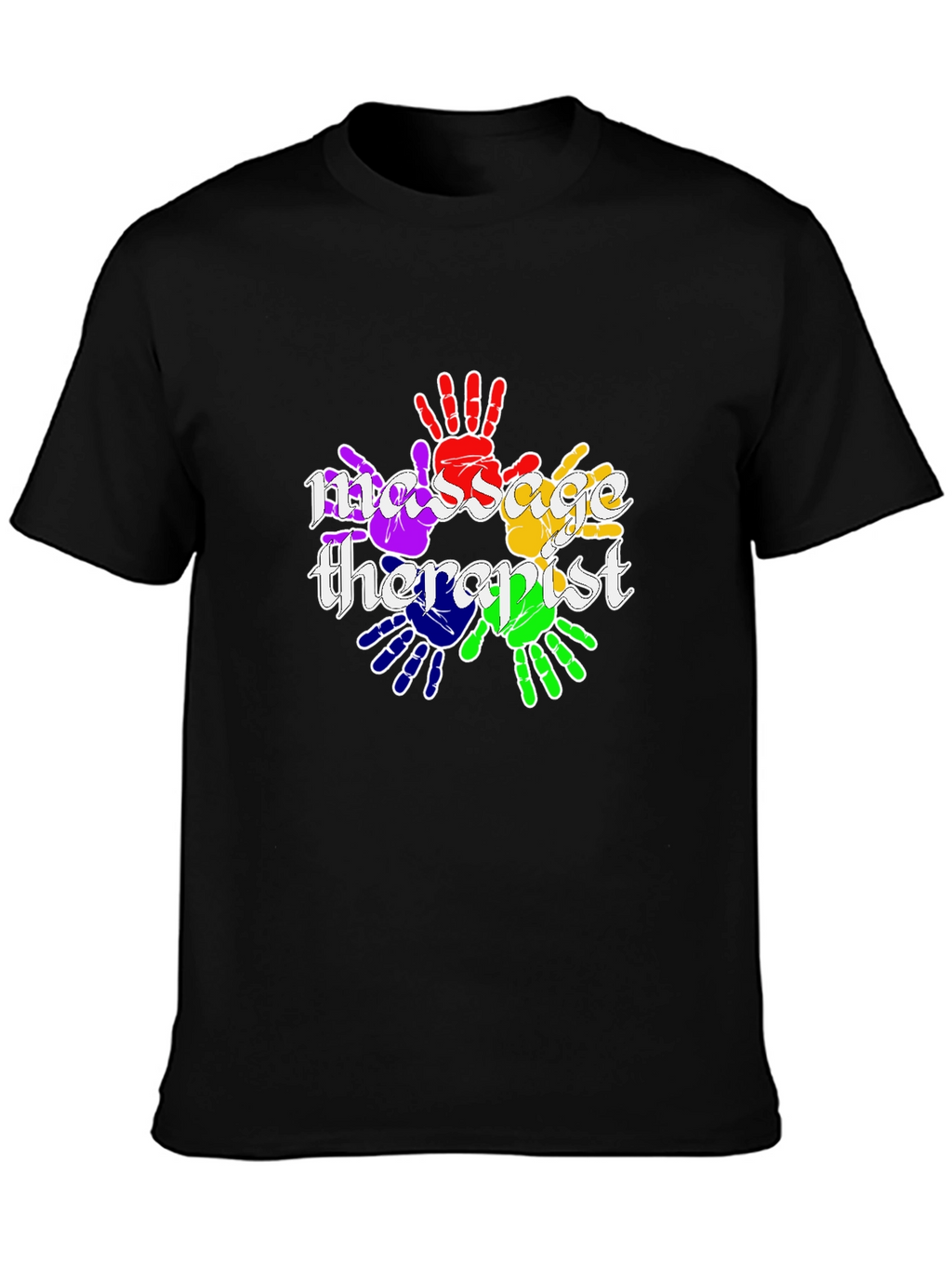 Massage Therapist Rainbow Handprint T-Shirt