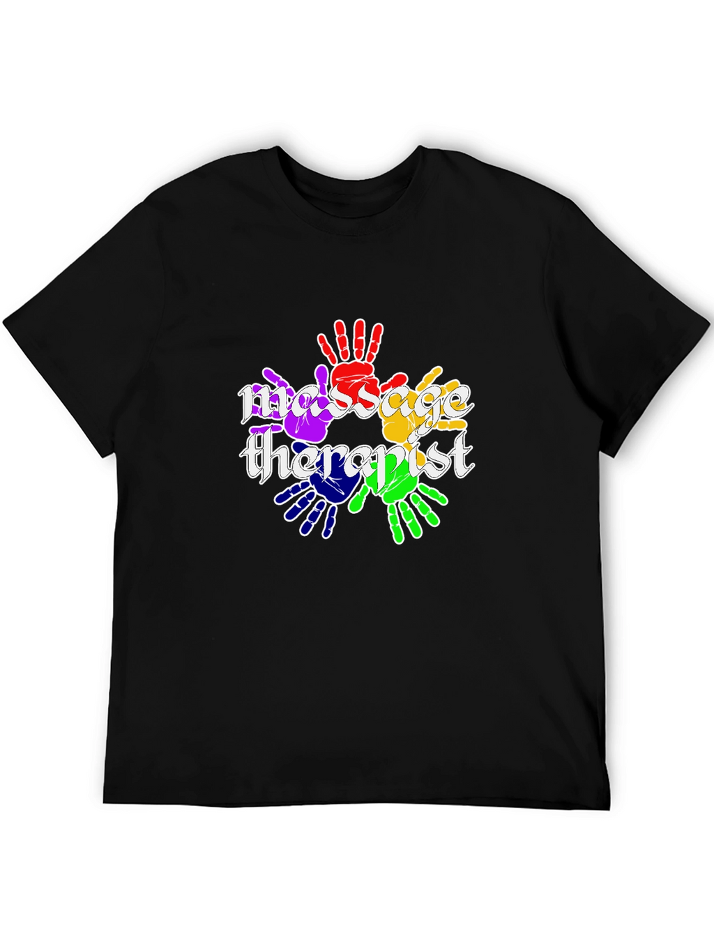 Massage Therapist Rainbow Handprint T-Shirt