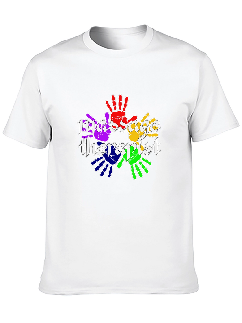 Massage Therapist Rainbow Handprint T-Shirt