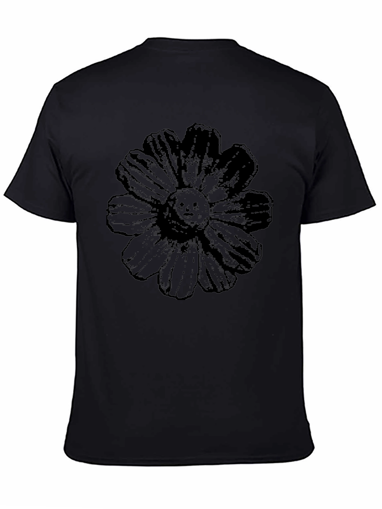 Black Floral Graphic Tee - Unique Statement Shirt